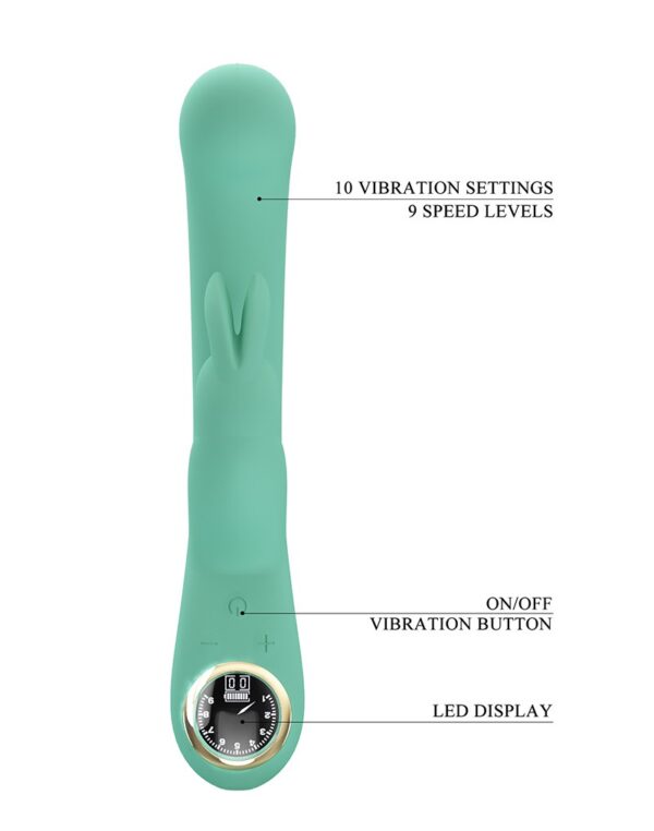 Pretty Love - Lamar - Rabbit Vibrator met Digitaal LED Display - Blauw - Afbeelding 6