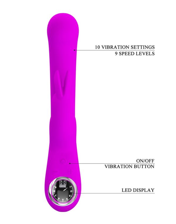 Pretty Love - Lamar - Rabbit Vibrator met Digitaal LED Display - Paars - Afbeelding 7