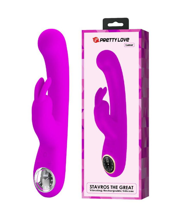 Pretty Love - Lamar - Rabbit Vibrator met Digitaal LED Display - Paars - Afbeelding 9