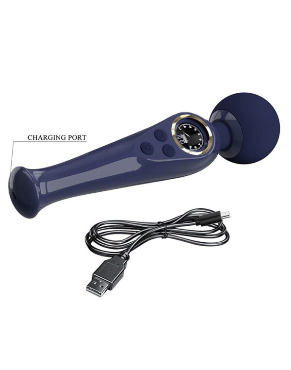 Pretty Love - Skyler - Wand Vibrator met Digitaal LED Display - Donkerblauw - Afbeelding 8