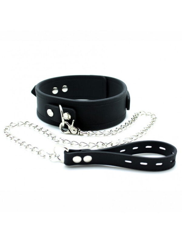 Rimba - Halsband 5 cm breed met hondenketting, verstelbaar met gesp. - Afbeelding 2