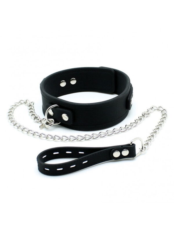 Rimba - Halsband 5 cm breed met hondenketting, verstelbaar met gesp. - Afbeelding 7