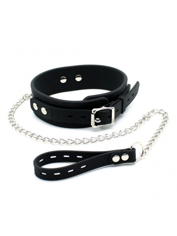 Rimba - Halsband 5 cm breed met hondenketting, verstelbaar met gesp. - Afbeelding 8