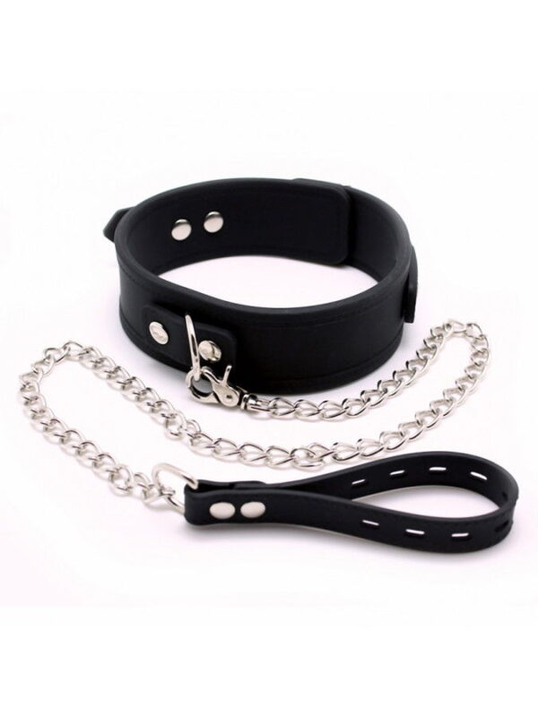 Rimba - Halsband 5 cm breed met hondenketting, verstelbaar met gesp. - Afbeelding 10