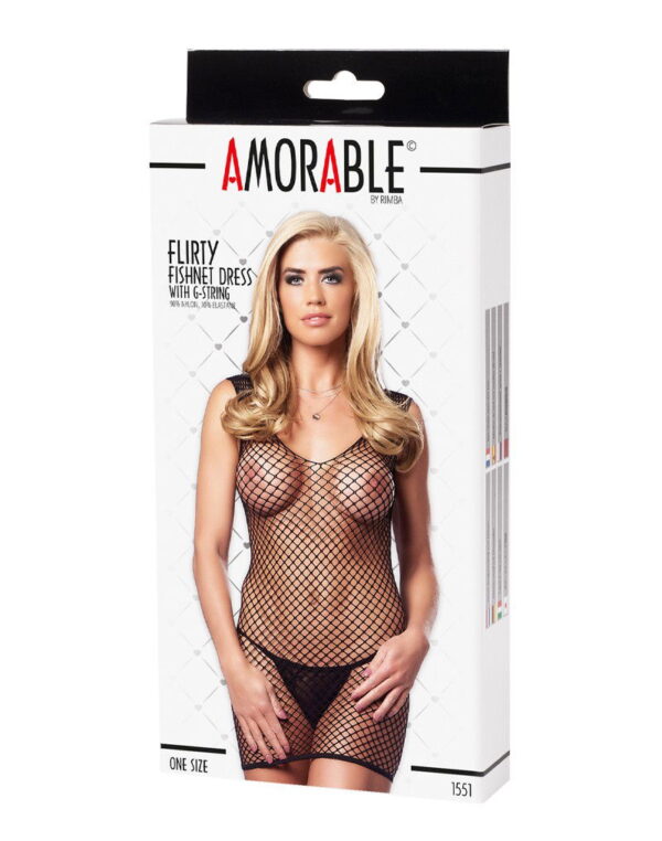 Amorable by Rimba - Visnet Jurk - One Size - Zwart - Afbeelding 2