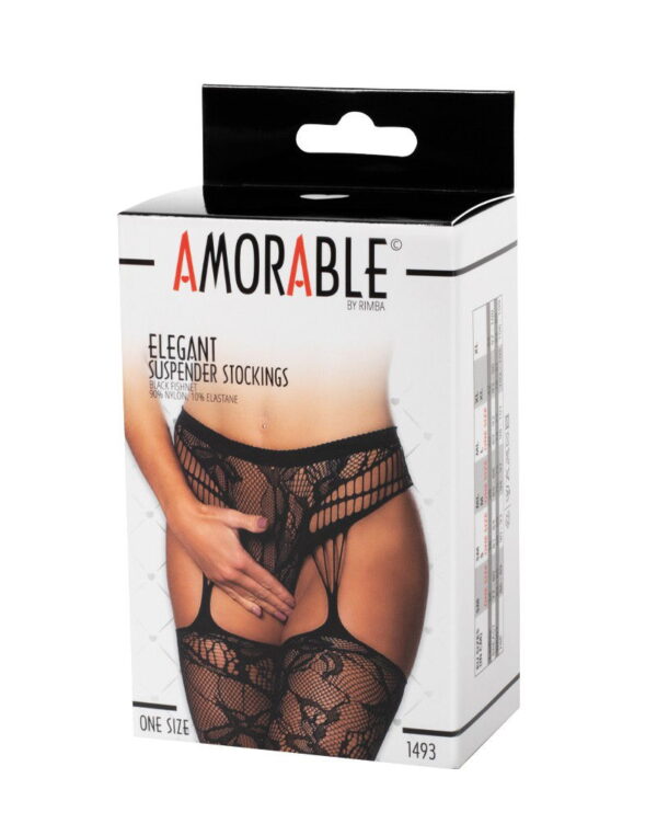 Amorable by Rimba - Jarretel Panty - One Size - Zwart - Afbeelding 2