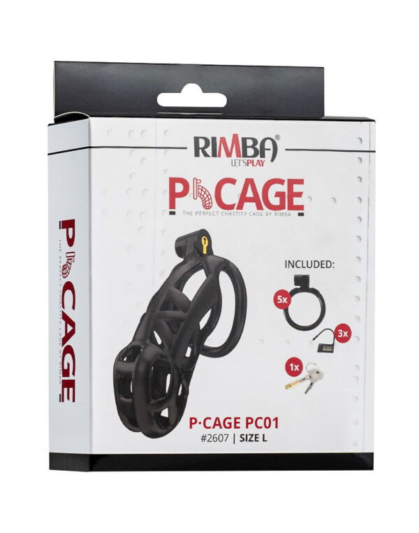 Rimba P-Cage - P-Cage PC01 - Peniskooi Maat L - Zwart - Afbeelding 2