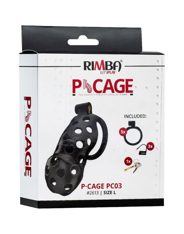 Rimba P-Cage - P-Cage PC03 - Peniskooi Maat L - Zwart - Afbeelding 2