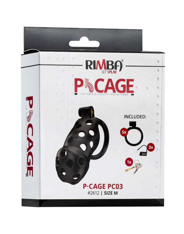 Rimba P-Cage - P-Cage PC03 - Peniskooi Maat M - Zwart - Afbeelding 2