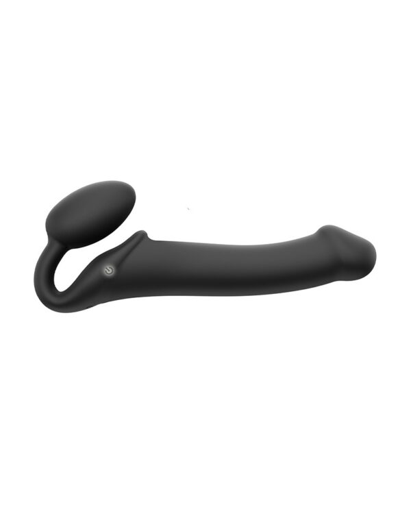 Strap-On-Me - Buigbare Strap-On Vibrator met Afstandsbediening Maat L - Zwart