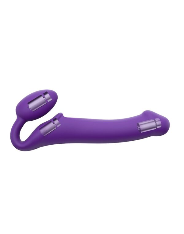 Strap-On-Me - Buigbare Strap-On Vibrator met Afstandsbediening Maat L - Paars - Afbeelding 3