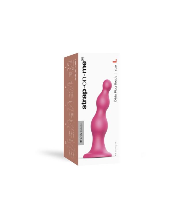 Strap-On-Me - Dildo Plug Beads Maat L - Metallic Roze - Afbeelding 2