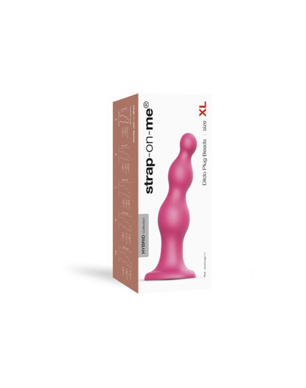 Strap-On-Me - Dildo Plug Beads Maat XL - Metallic Roze - Afbeelding 2