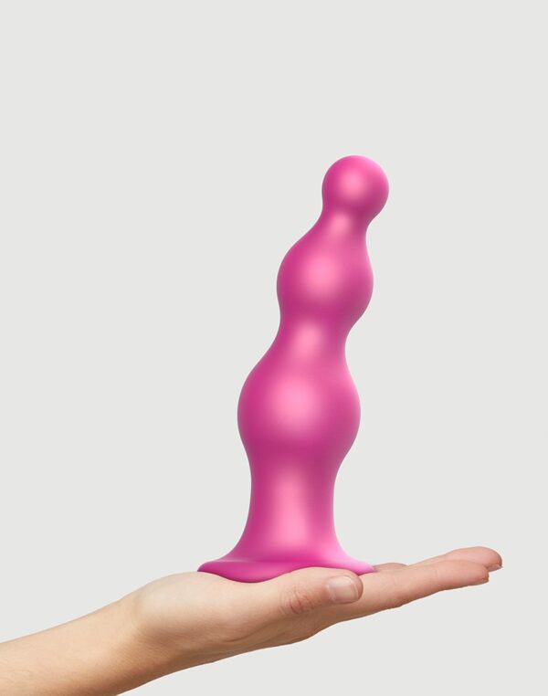 Strap-On-Me - Dildo Plug Beads Maat XXL - Metallic Roze