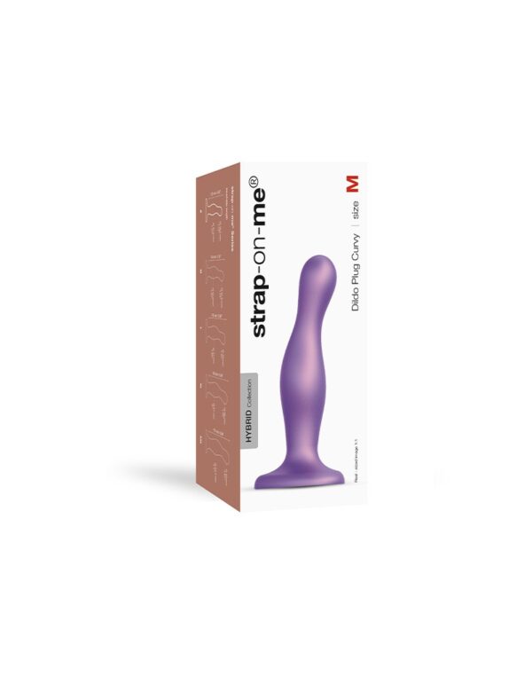 Strap-On-Me - Dildo Plug Curvy Maat M - Metallic Paars - Afbeelding 2