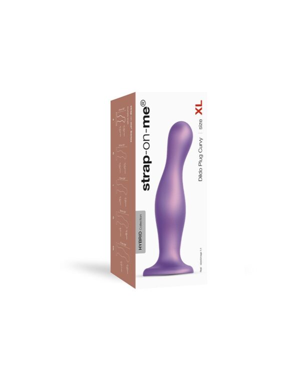 Strap-On-Me - Dildo Plug Curvy Maat XL - Metallic Paars - Afbeelding 2