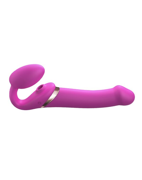 Strap-On-Me - Multi Orgasm - Strap-On Vibrator met Lik Stimulator Maat L - Roze