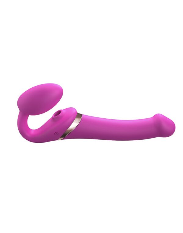 Strap-On-Me - Multi Orgasm - Strap-On Vibrator met Lik Stimulator Maat M - Roze