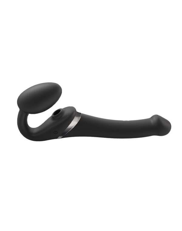 Strap-On-Me - Multi Orgasm - Strap-On Vibrator met Lik Stimulator Maat S - Zwart