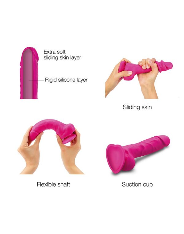 Strap-On-Me - Sliding Skin Realistic Dildo Maat S - Roze - Afbeelding 4