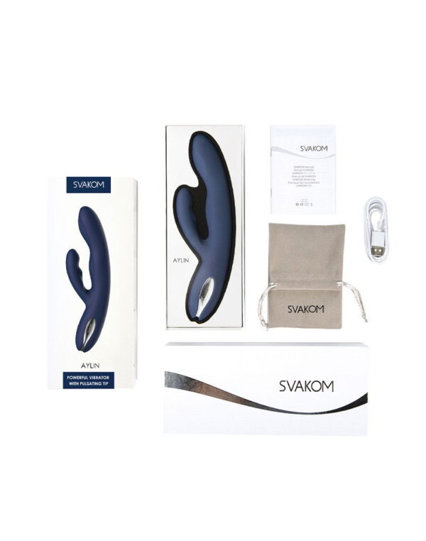 SVAKOM - Aylin - Rabbit Vibrator met Pulserende Tip - Blauw - Afbeelding 2