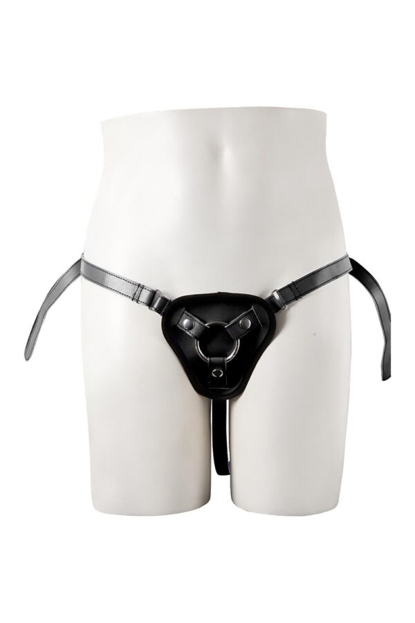 STRAPON BLACK PU HARNESS WITH TWO RINGS - Afbeelding 3