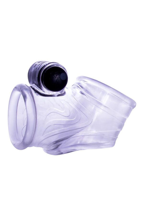 NMC TPE PENIS SLEEVE WITH 10 DYNAMIC RHYTHMS VIBRATING BULLET CLEAR - Afbeelding 2