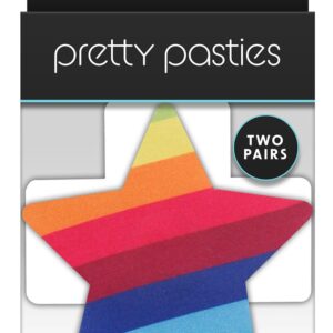 PRETTY PASTIES PRIDE CROSS AND STAR RAINBOW 2 PAIR