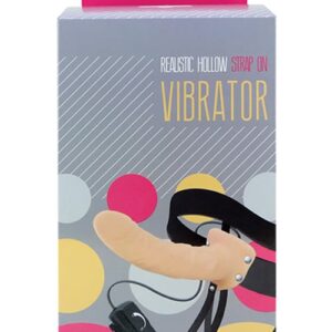 REALISTIC HOLLOW STRAP ON VIBRATOR 8 INCH