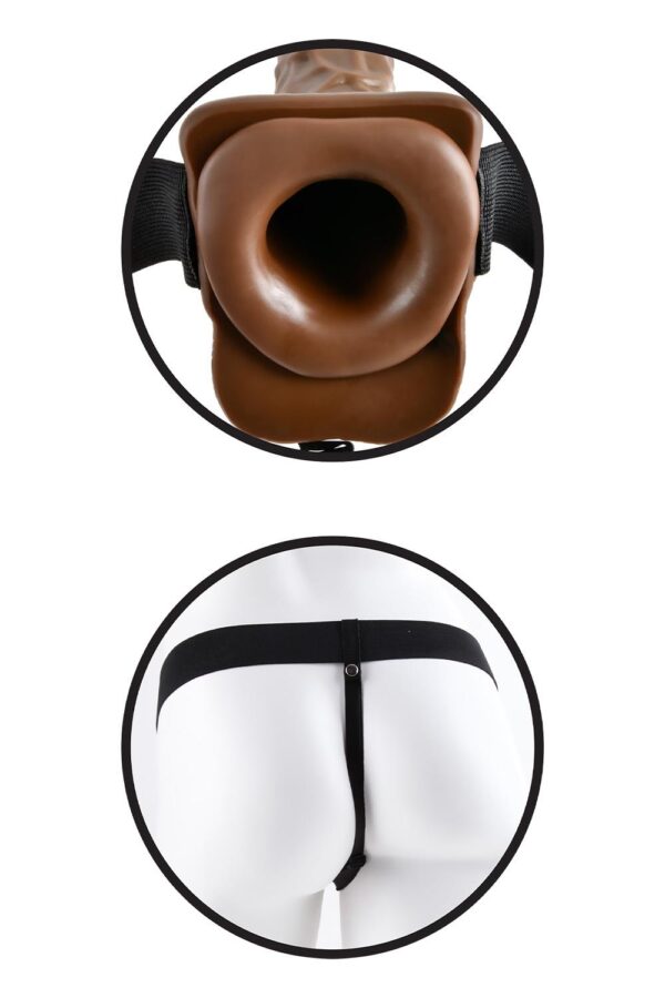 FETISH FANTASY SERIES 7 INCH HOLLOW STRAP-ON WITH BALL BROWN - Afbeelding 4