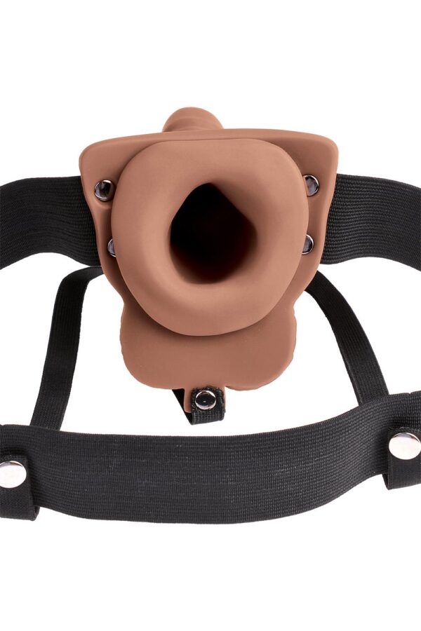 FETISH FANTASY SERIES 6 INCH HOLLOW RECHARGEABLE STRAP-ON WITH BALLS TAN - Afbeelding 4