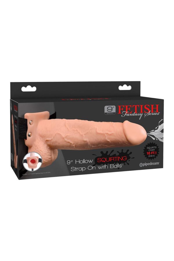 FETISH FANTASY SERIES 9 INCH SQUIRTING HOLLOW STRAP-ON LIGHT