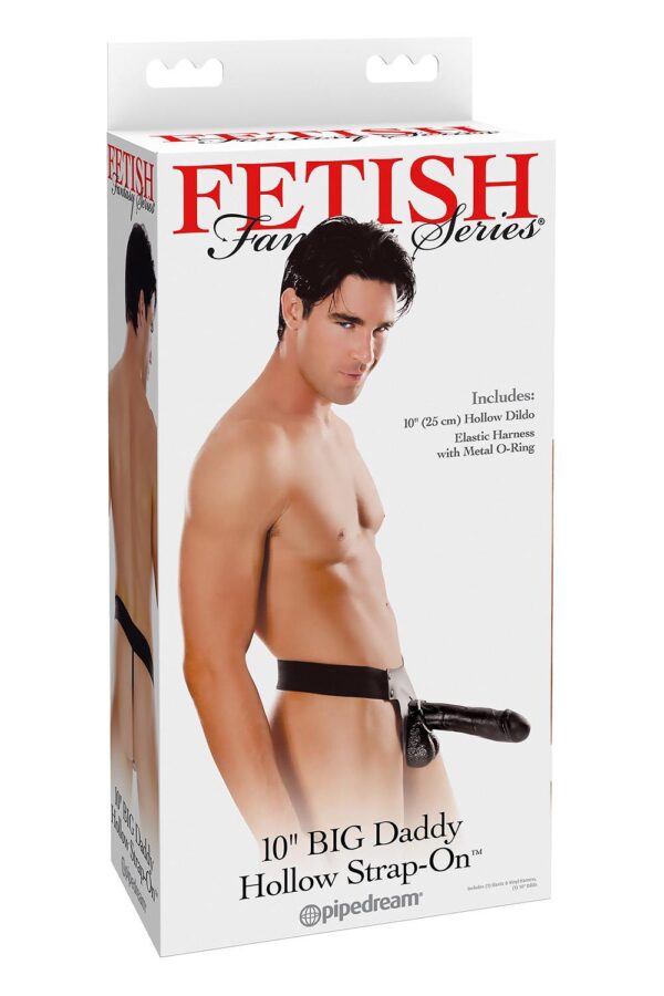 FETISH FANTASY SERIES BIG DADDY HOLLOW 10 INCH STRAP-ON BLACK