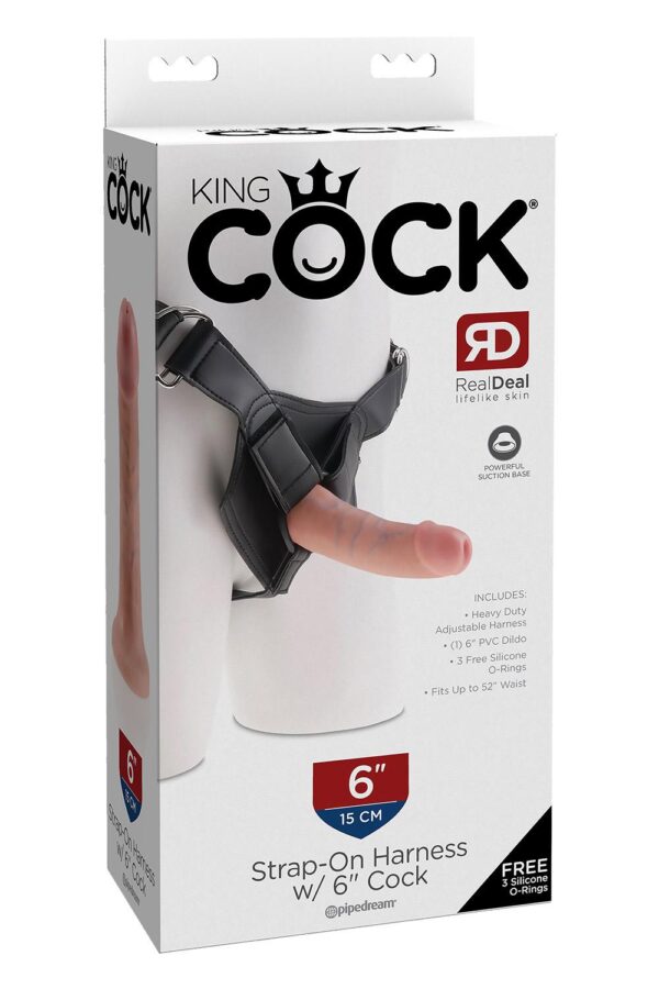 KING COCK STRAP ON HARNESS WITH 6 INCH COCK LIGHT