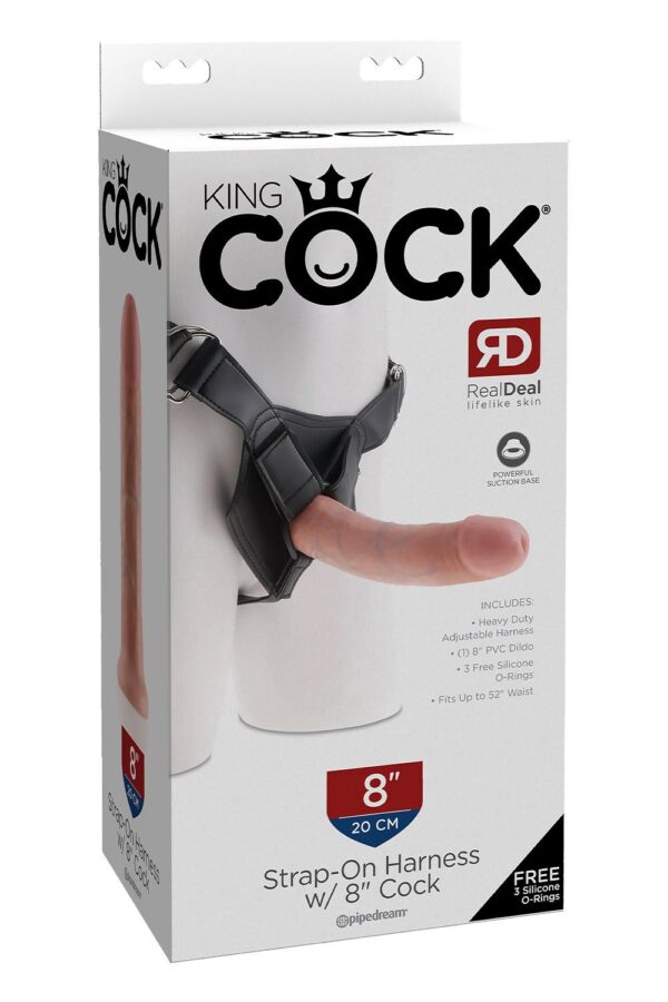 KING COCK STRAP ON HARNESS WITH 8 INCH COCK LIGHT