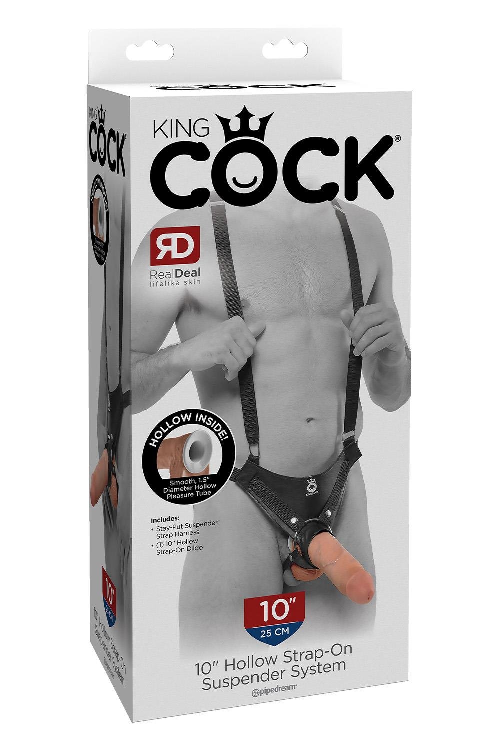KING COCK 10 INCH HOLLOW STRAP ON SUSPENDER SYSTEM LIGHT