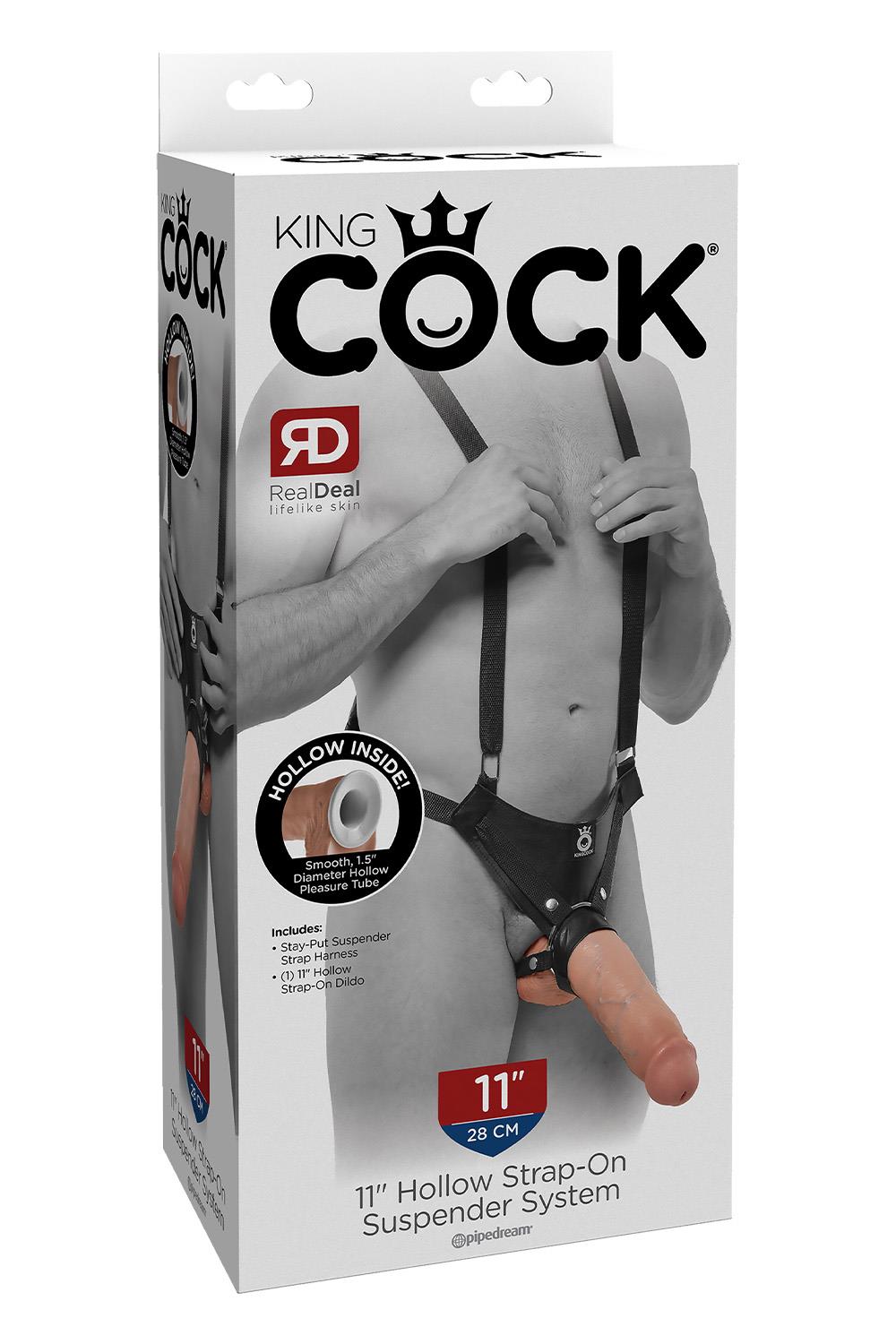KING COCK 11 INCH HOLLOW STRAP ON SUSPENDER SYSTEM LIGHT
