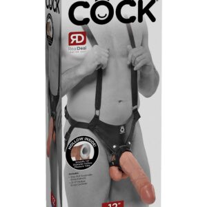 KING COCK 12 INCH HOLLOW STRAP ON SUSPENDER SYSTEM LIGHT
