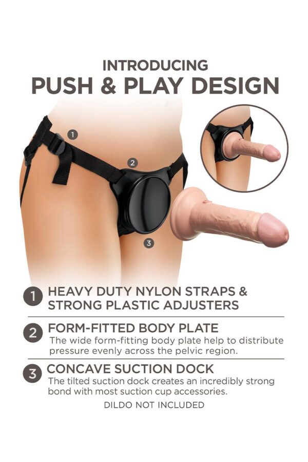 KING COCK ELITE BEGINNER'S BODY DOCK STRAP-ON HARNESS BLACK - Afbeelding 4