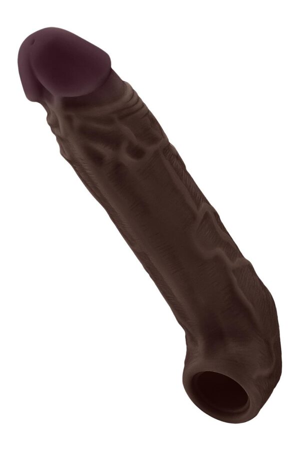 SHAFT SHEATH MODEL F SIZE 1 7.8 INCH LIQUID SILICONE SLEEVE MAHOGANY - Afbeelding 3