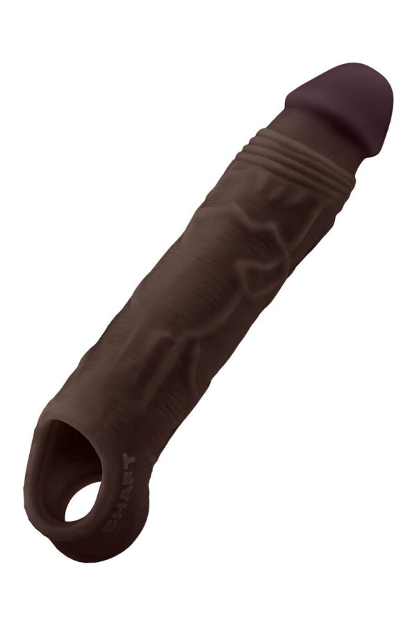 SHAFT SHEATH MODEL F SIZE 1 7.8 INCH LIQUID SILICONE SLEEVE MAHOGANY - Afbeelding 2