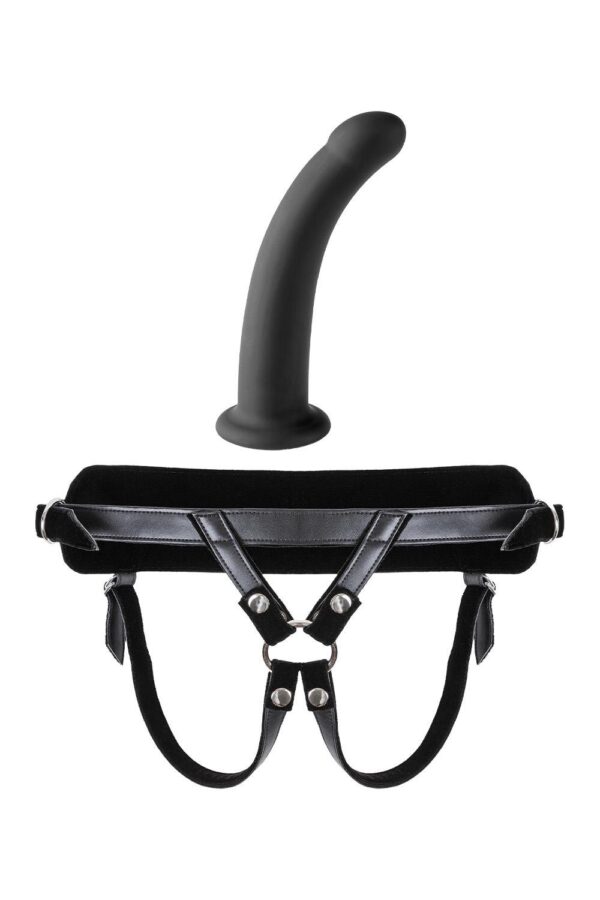 VIRGITE  UNIVERSAL HARNESS WITH BLACK DILDO SIZE S BLACK - Afbeelding 2