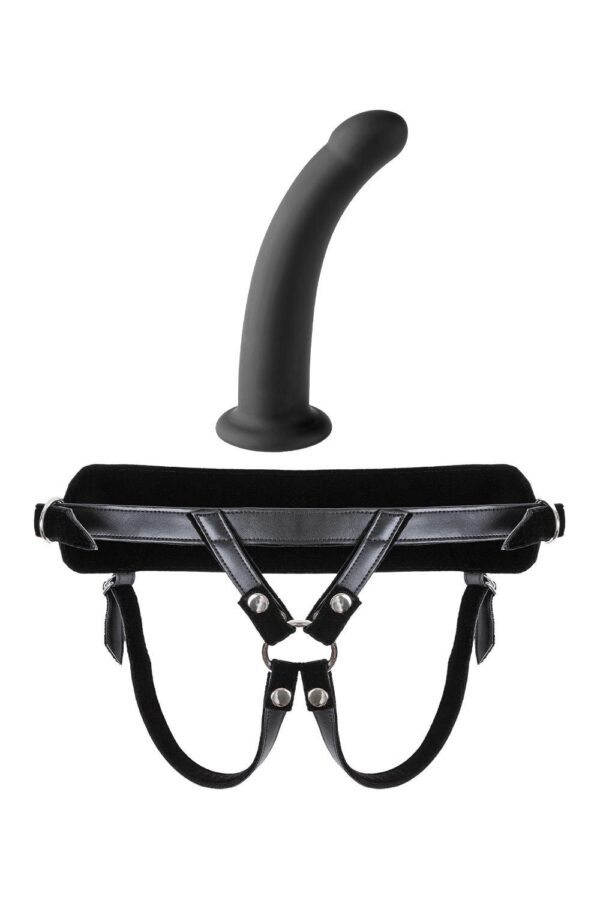 VIRGITE  UNIVERSAL HARNESS WITH BLACK DILDO SIZE M BLACK - Afbeelding 2