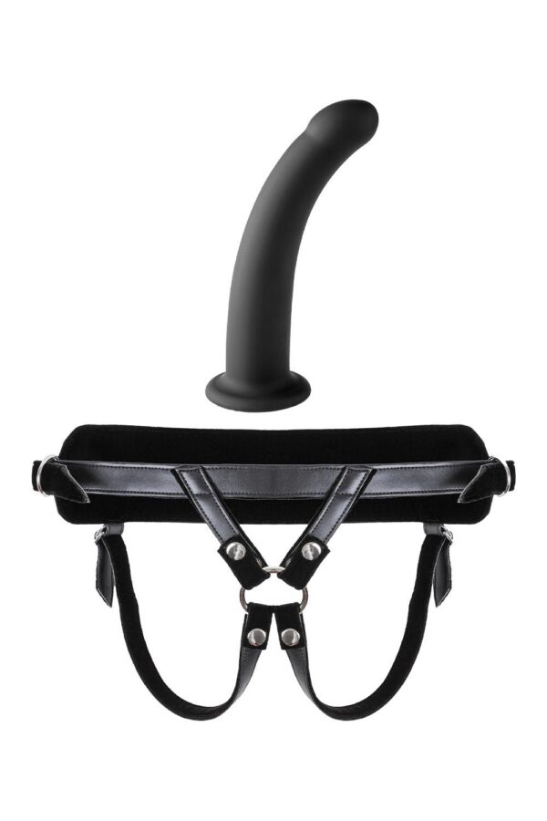 VIRGITE  UNIVERSAL HARNESS WITH BLACK DILDO SIZE L BLACK - Afbeelding 2